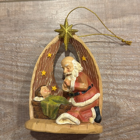 Roman Inc Kneeling Santa Ornament W/ Box Great Condition - Picture 4 of 4